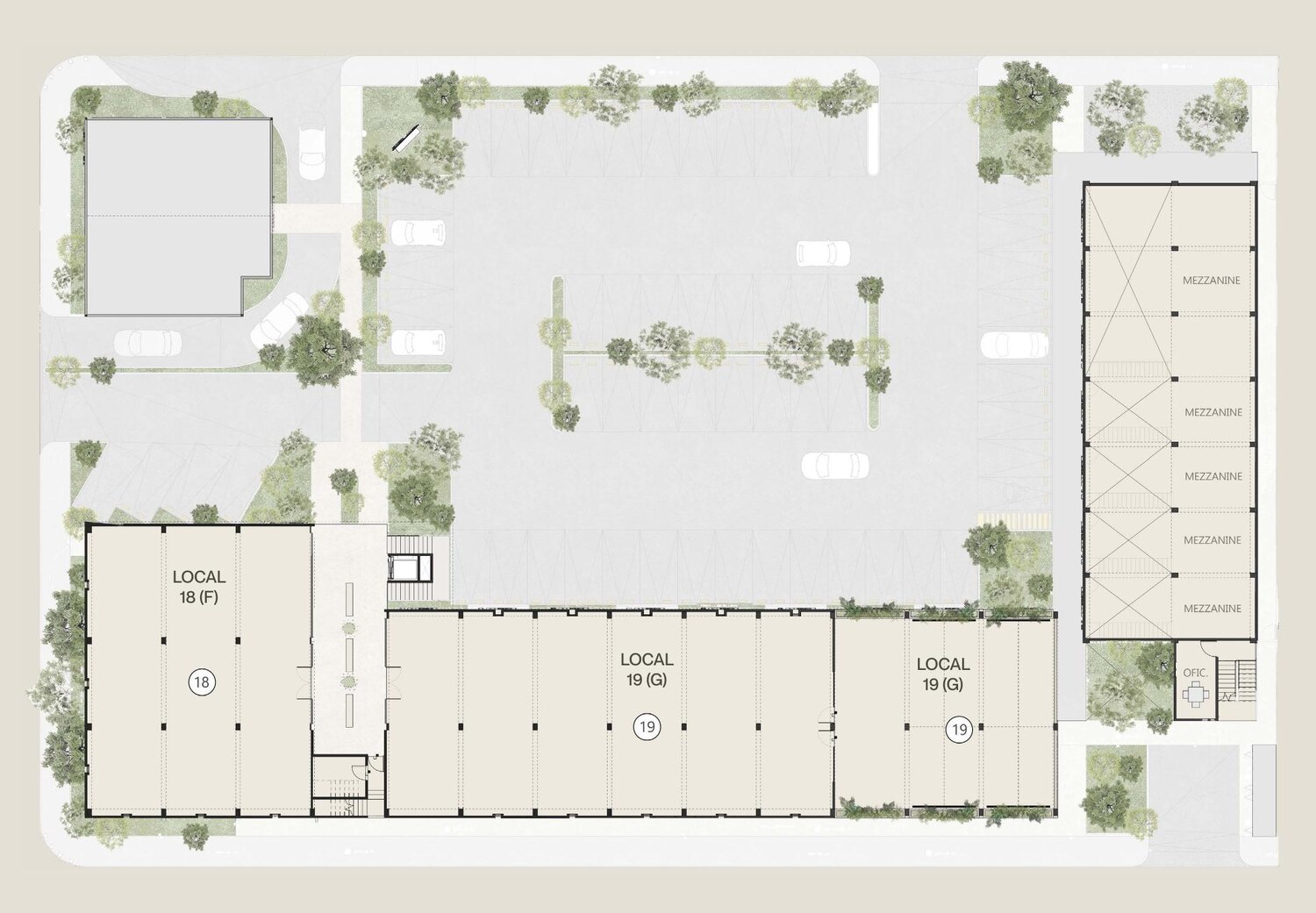 Plano de planta alta de Plaza Aura